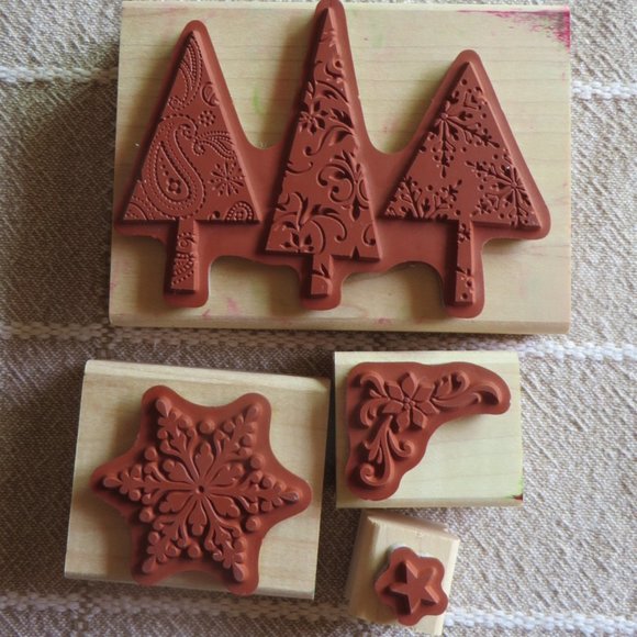 Stampin' Up Printed Patterns Wood Mount Stamp Set - Picture 2 of 4